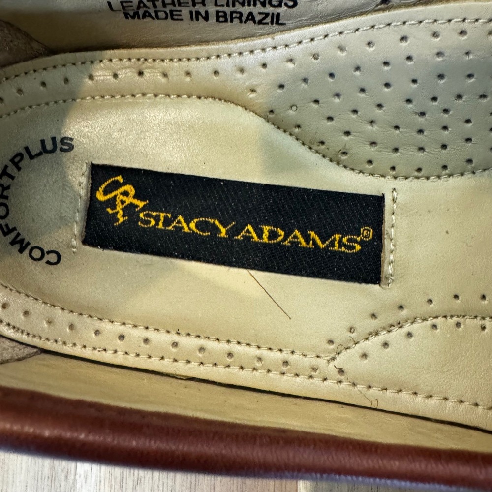 Stacy Adams Men 10 M Brown Leather Kiltie Tassel Loafer 25985 Comfort Plus - Picture 14 of 16